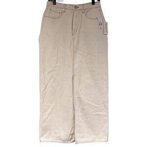 NWT Blank NYC Women's Ecru Ivory Denim Maxi Skirt Women's‎ Size 27/SMALL